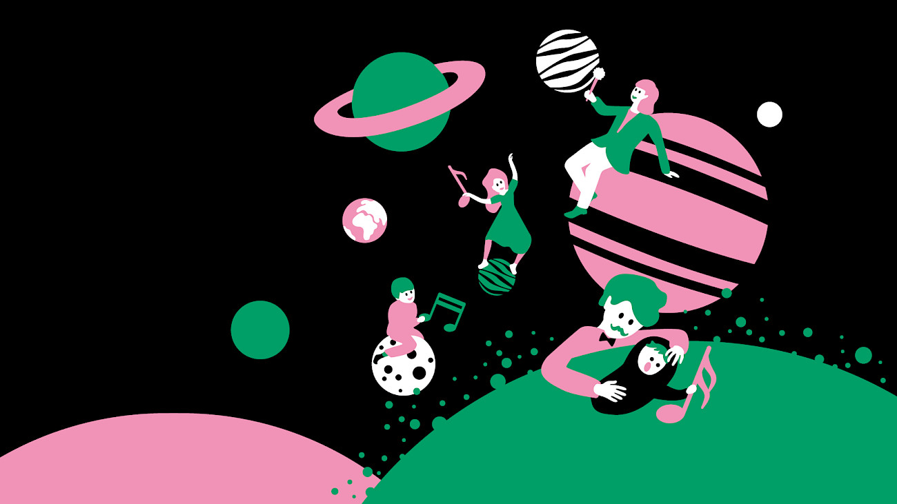 Family concert: mistakenly in space